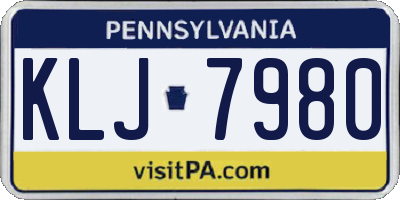 PA license plate KLJ7980