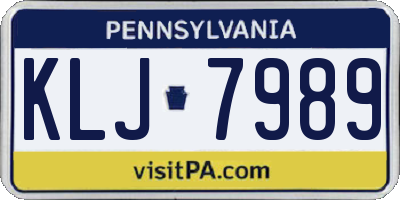 PA license plate KLJ7989