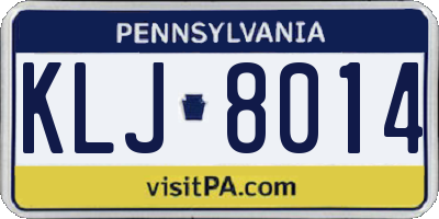 PA license plate KLJ8014