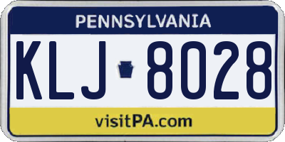 PA license plate KLJ8028