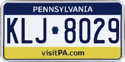 PA license plate KLJ8029