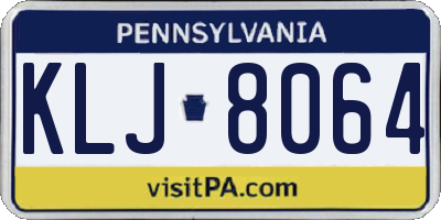 PA license plate KLJ8064