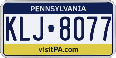 PA license plate KLJ8077
