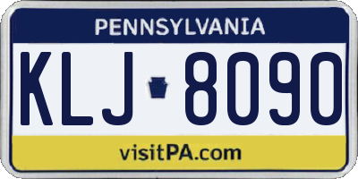 PA license plate KLJ8090