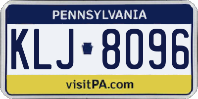 PA license plate KLJ8096