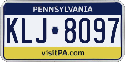 PA license plate KLJ8097