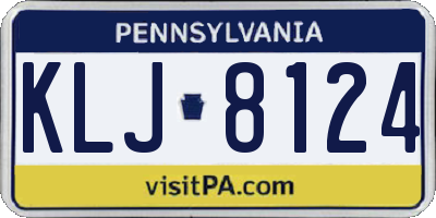 PA license plate KLJ8124