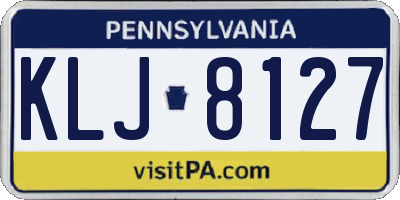 PA license plate KLJ8127