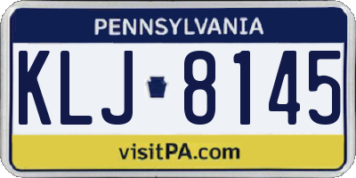 PA license plate KLJ8145