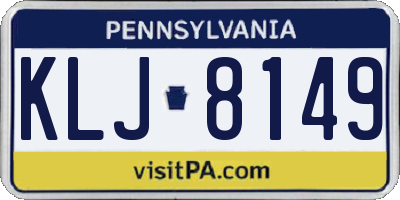 PA license plate KLJ8149