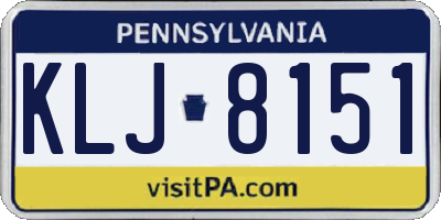PA license plate KLJ8151