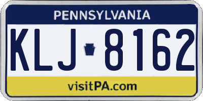 PA license plate KLJ8162