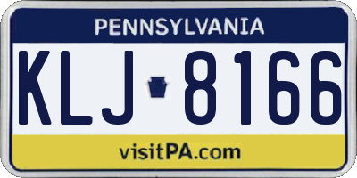 PA license plate KLJ8166