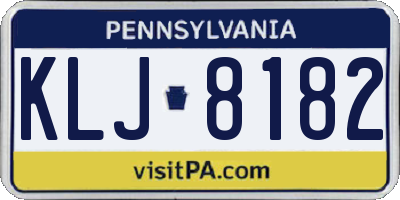 PA license plate KLJ8182