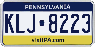 PA license plate KLJ8223