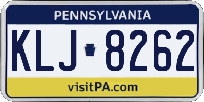 PA license plate KLJ8262