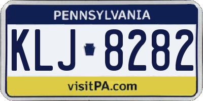 PA license plate KLJ8282