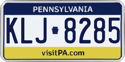 PA license plate KLJ8285