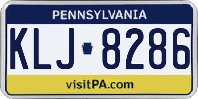PA license plate KLJ8286