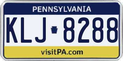 PA license plate KLJ8288