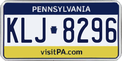 PA license plate KLJ8296