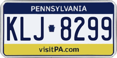 PA license plate KLJ8299