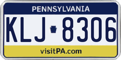 PA license plate KLJ8306