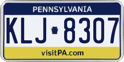PA license plate KLJ8307