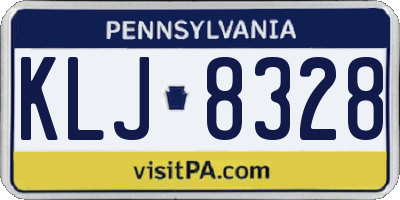PA license plate KLJ8328