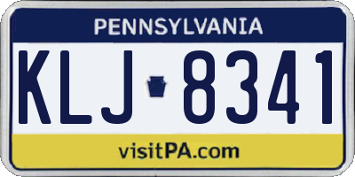 PA license plate KLJ8341