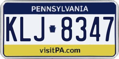 PA license plate KLJ8347