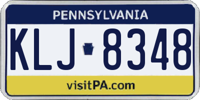 PA license plate KLJ8348