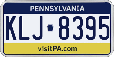 PA license plate KLJ8395