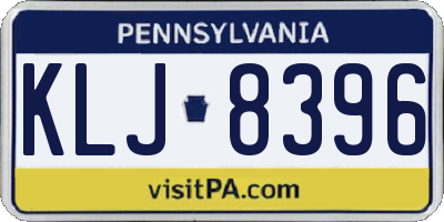 PA license plate KLJ8396