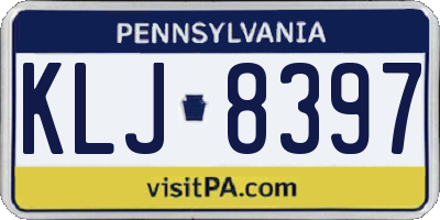 PA license plate KLJ8397