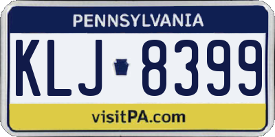 PA license plate KLJ8399
