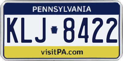 PA license plate KLJ8422
