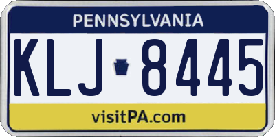 PA license plate KLJ8445