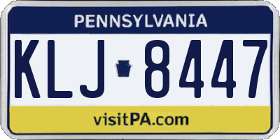 PA license plate KLJ8447