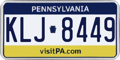 PA license plate KLJ8449
