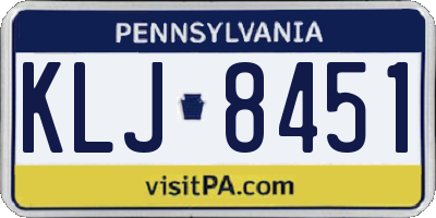 PA license plate KLJ8451