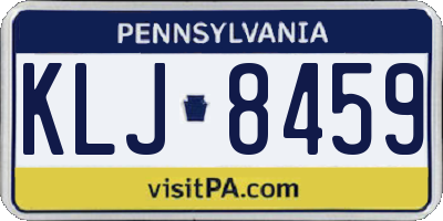 PA license plate KLJ8459
