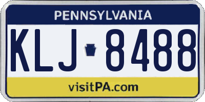PA license plate KLJ8488