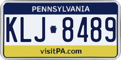 PA license plate KLJ8489