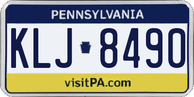 PA license plate KLJ8490