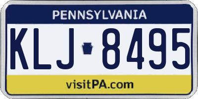 PA license plate KLJ8495