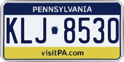 PA license plate KLJ8530