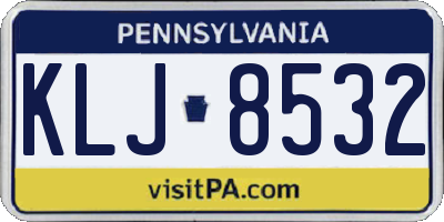 PA license plate KLJ8532