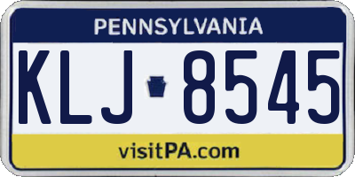 PA license plate KLJ8545