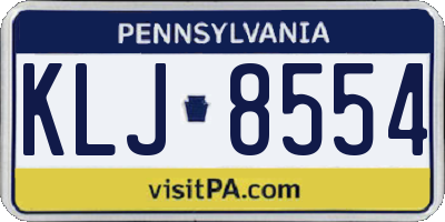 PA license plate KLJ8554